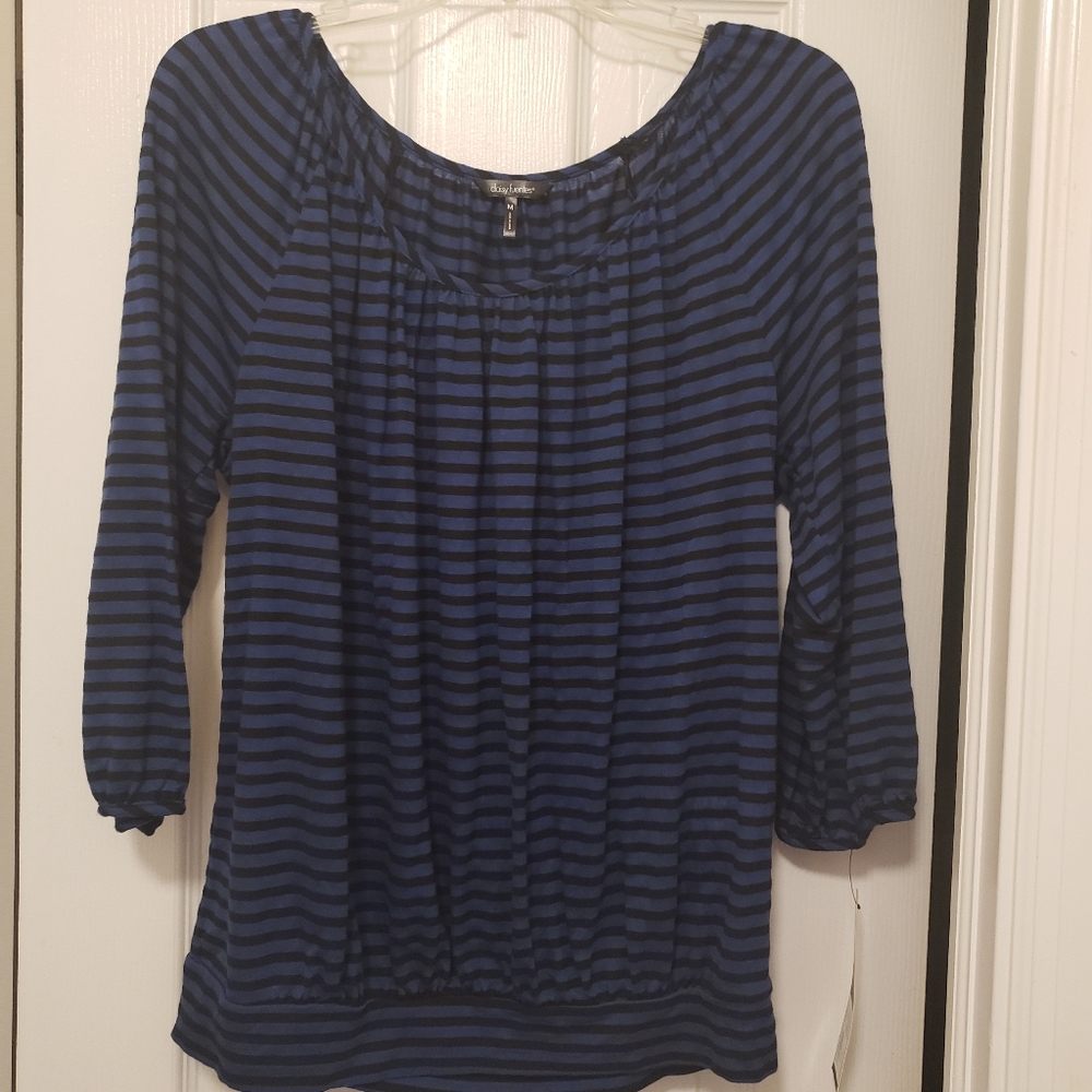 Blue & black striped top